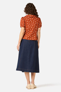 Princess Highway - Kelly Polka Dot Blouse - rust