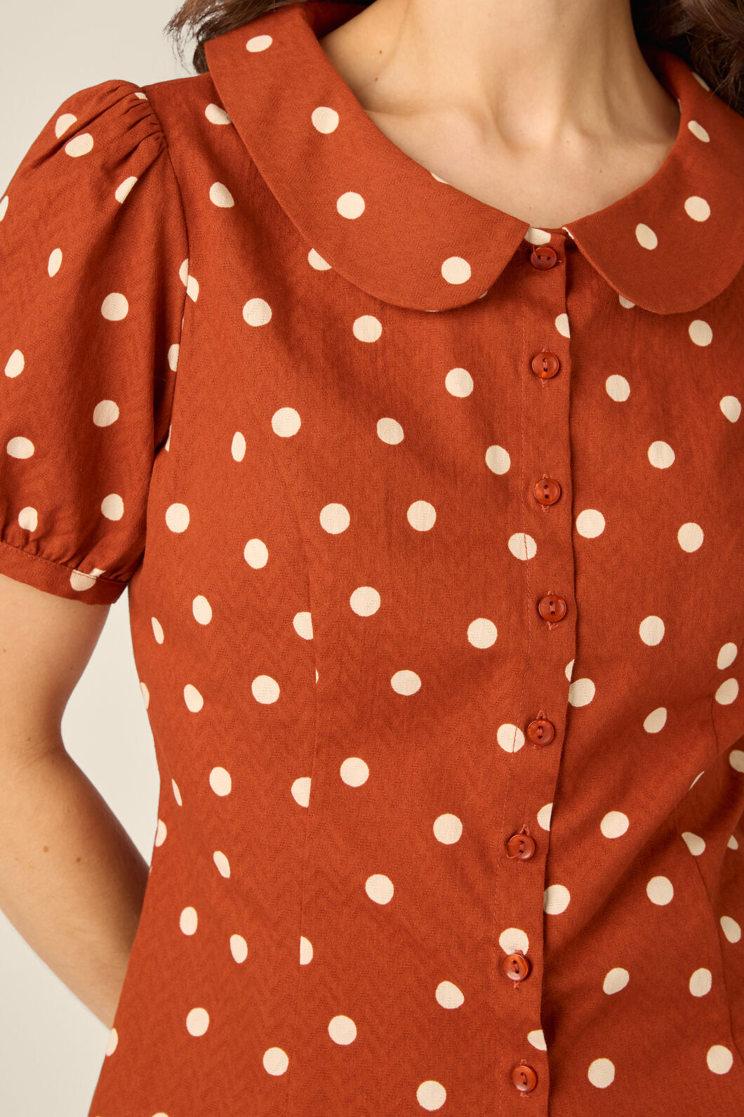 Princess Highway - Kelly Polka Dot Blouse - rust