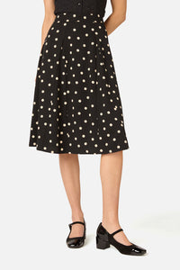 Princess Highway - Kelly Polka Dot Skirt - black