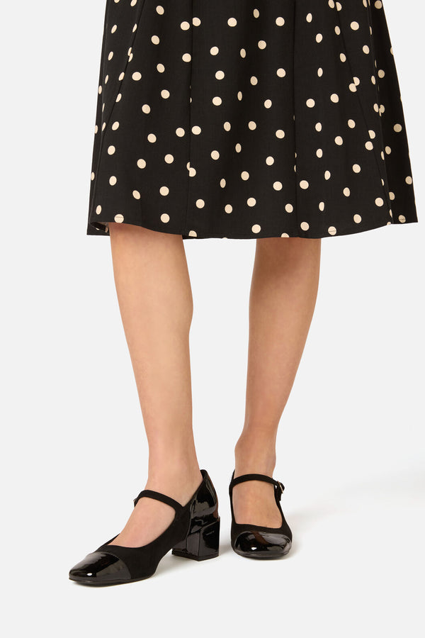 Princess Highway - Kelly Polka Dot Skirt - black
