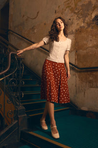 Princess Highway - Kelly Polka Dot Skirt - rust
