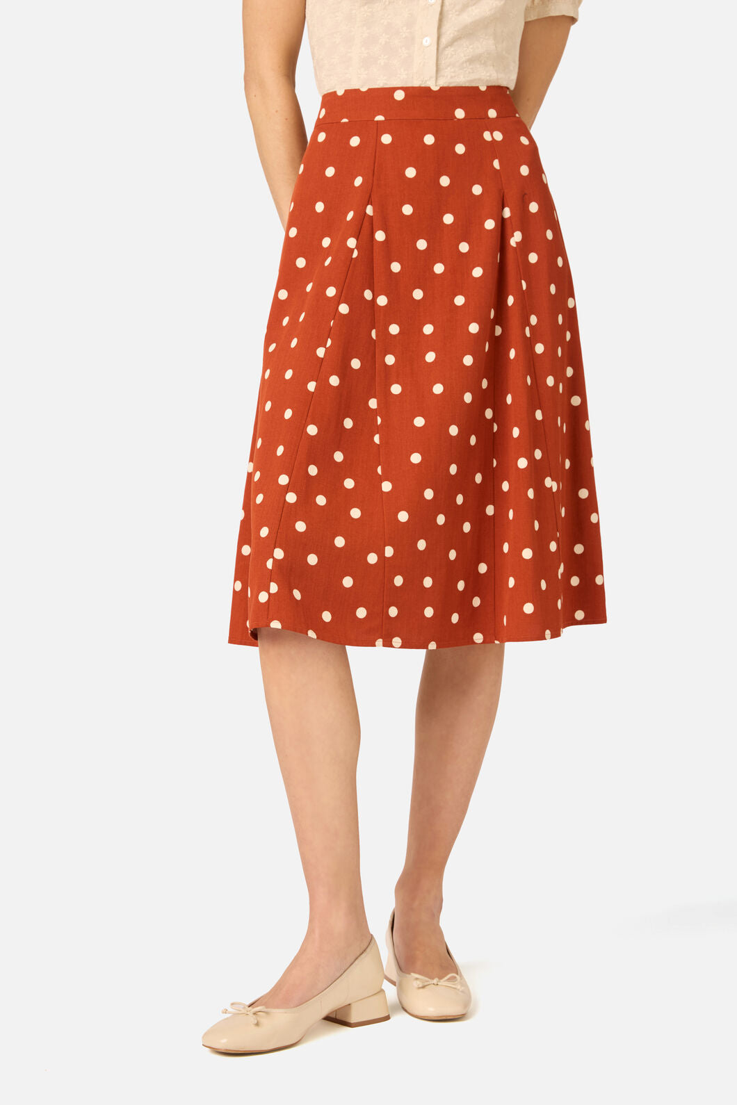 Princess Highway - Kelly Polka Dot Skirt - rust
