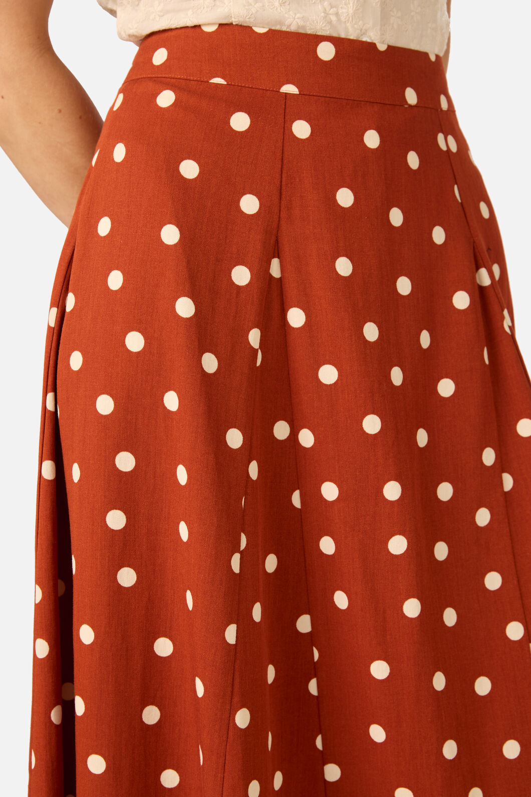 Princess Highway - Kelly Polka Dot Skirt - rust