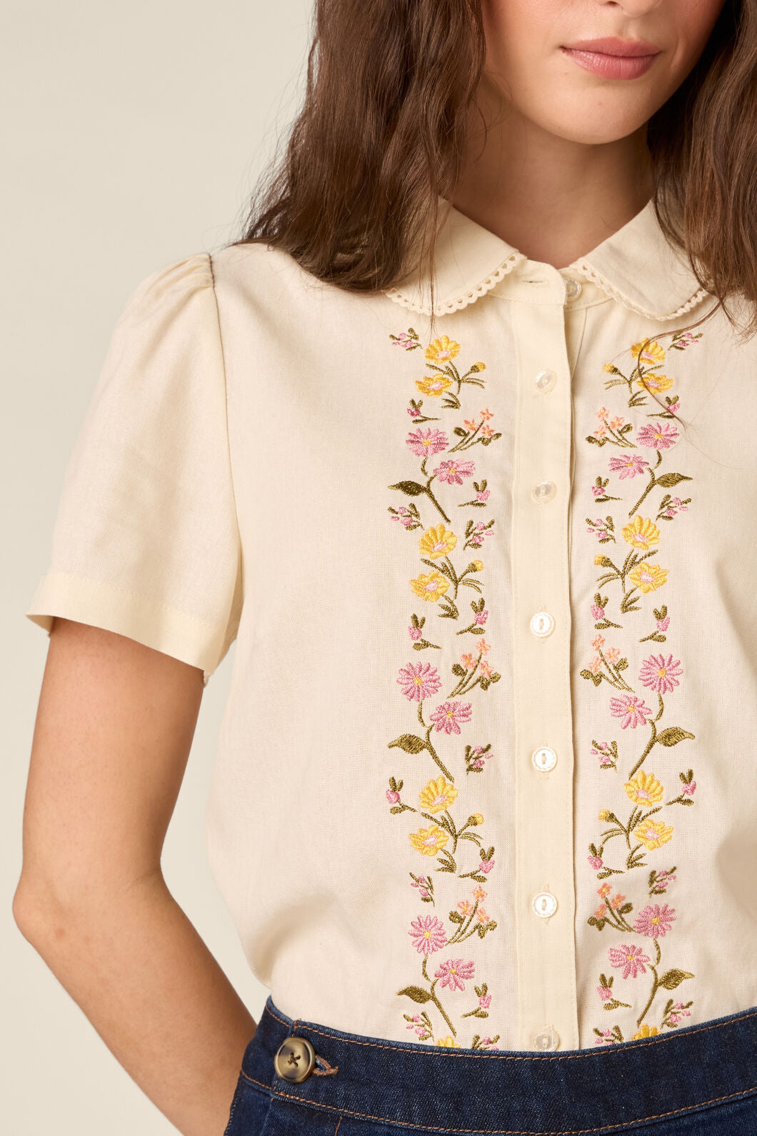 Princess Highway - Chloe Embroidered Blouse - cream