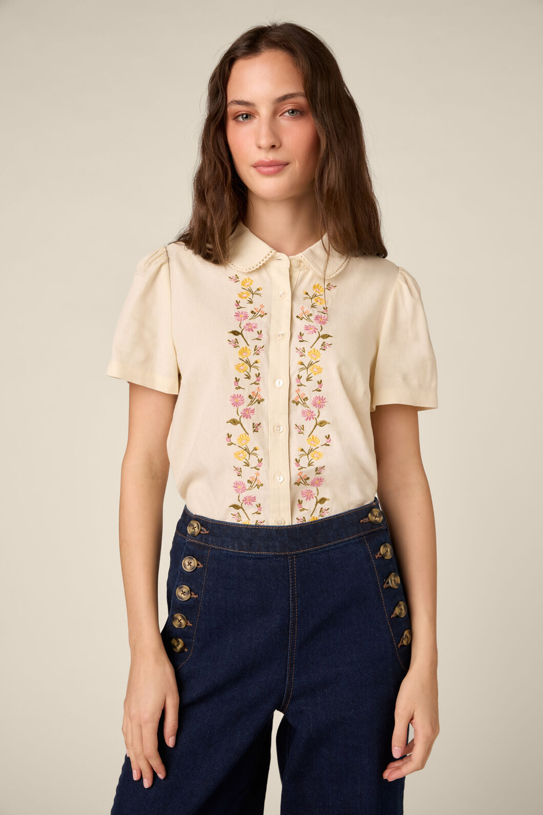 Princess Highway - Chloe Embroidered Blouse - cream