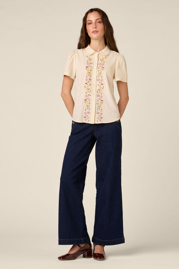 Princess Highway - Chloe Embroidered Blouse - cream