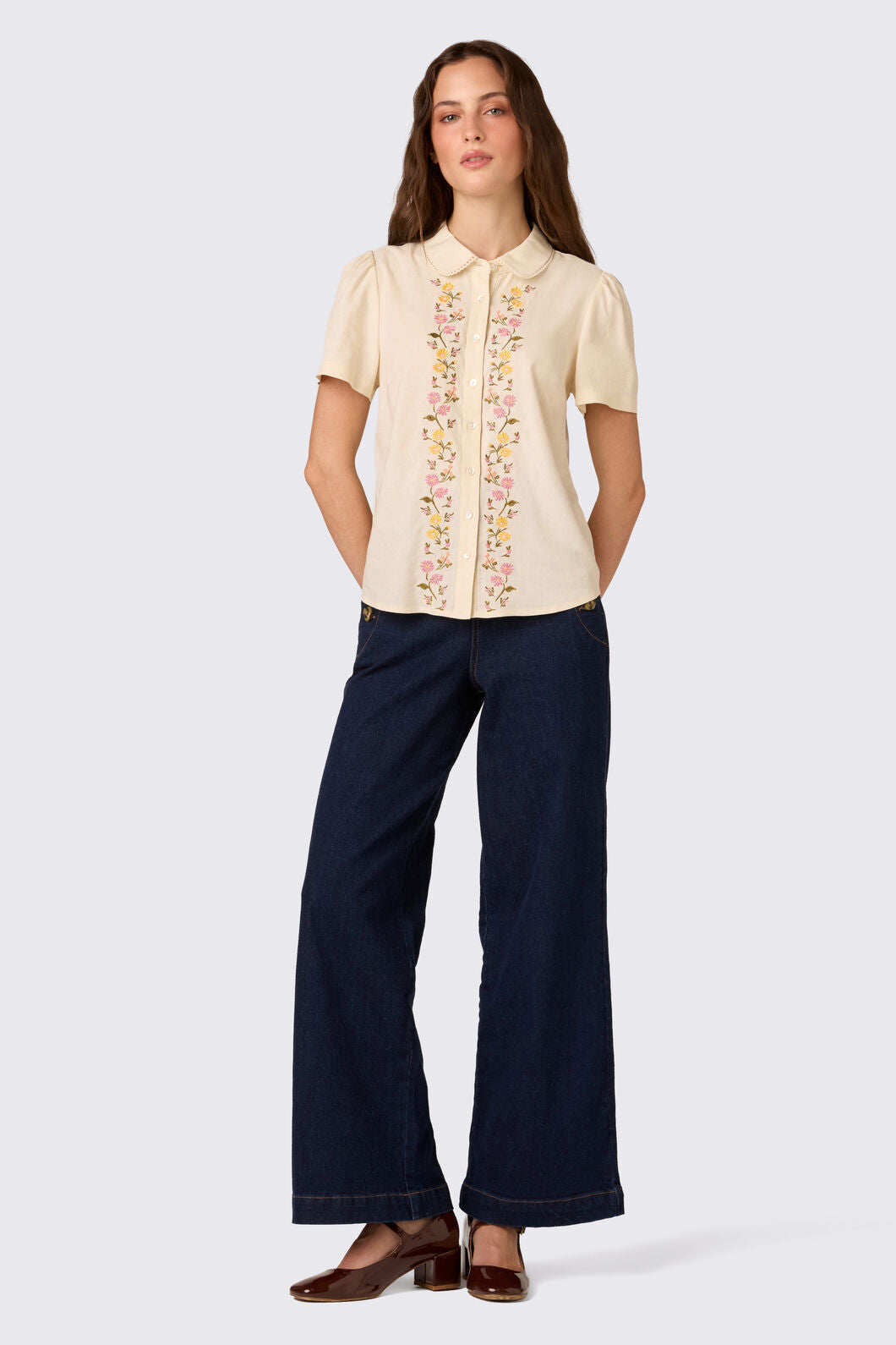 Princess Highway - Chloe Embroidered Blouse - cream