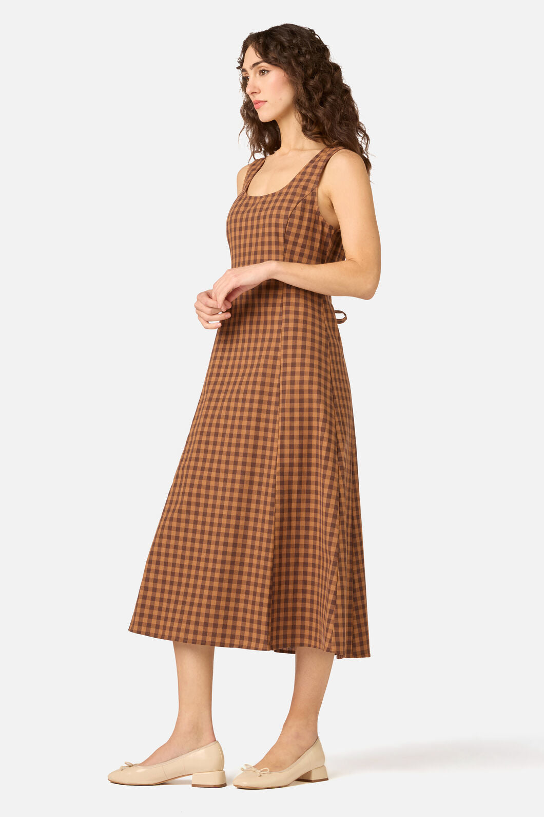 Princess Highway - Billie Check Midi Dress - chocolate