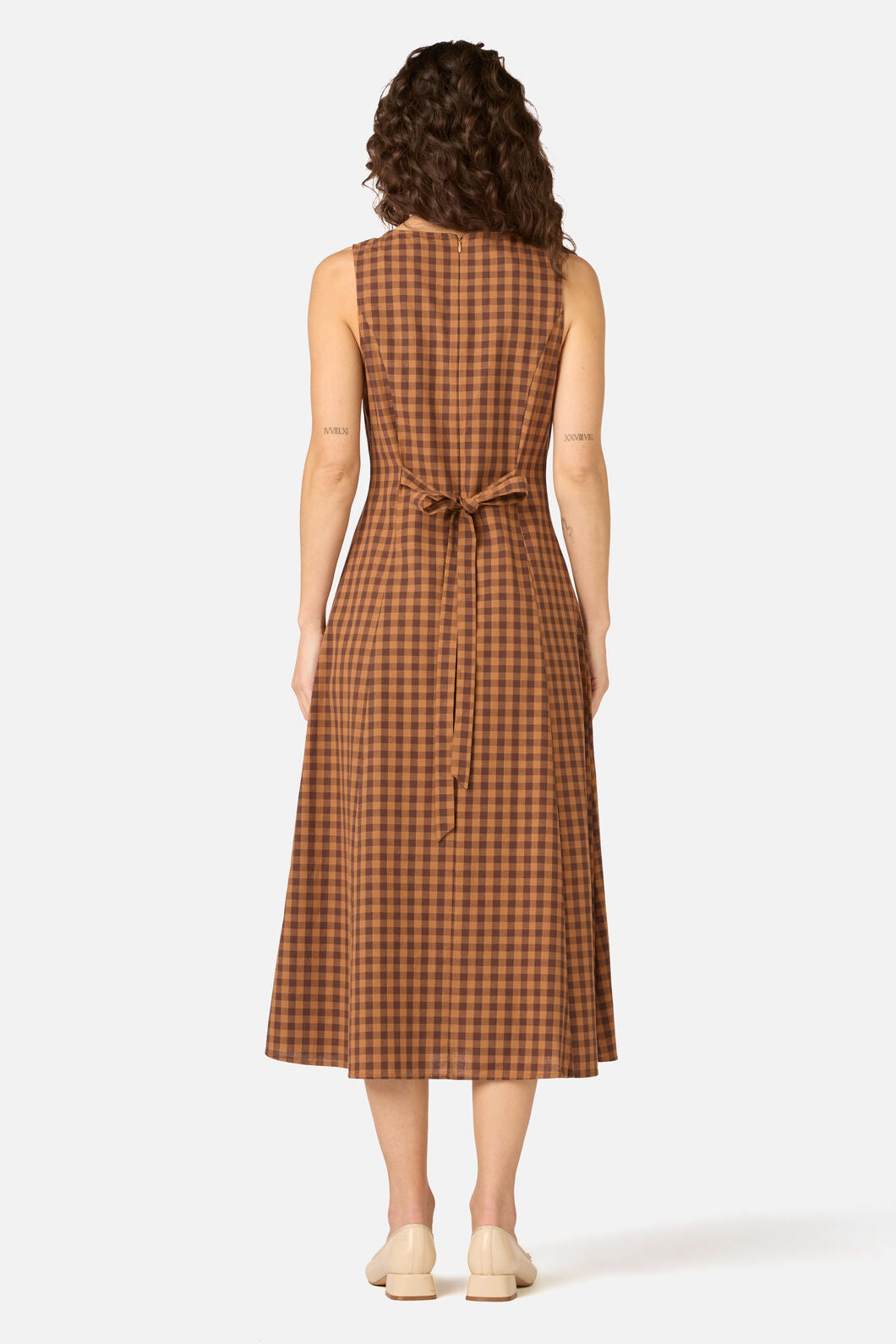 Princess Highway - Billie Check Midi Dress - chocolate