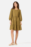 Princess Highway - Billie Check Smock Dress - olive