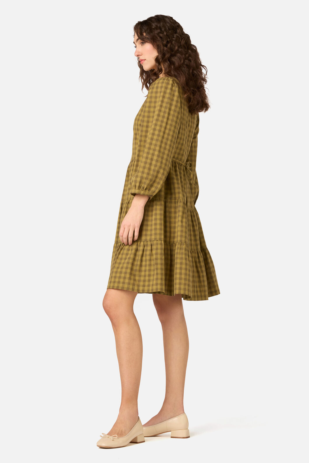 Princess Highway - Billie Check Smock Dress - olive