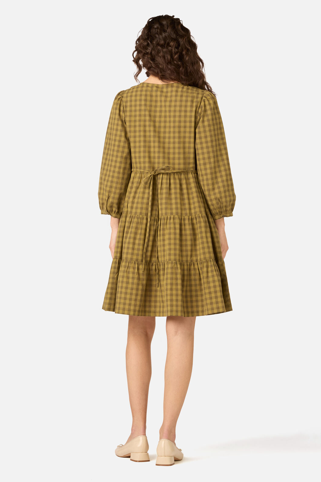 Princess Highway - Billie Check Smock Dress - olive