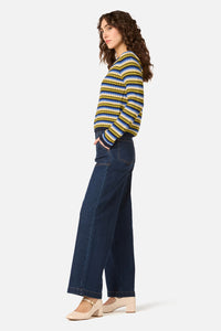 Princess Highway - Leslie Stripe Knit Jumper - green-blue