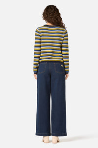Princess Highway - Leslie Stripe Knit Jumper - green-blue