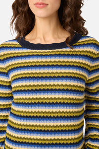 Princess Highway - Leslie Stripe Knit Jumper - green-blue