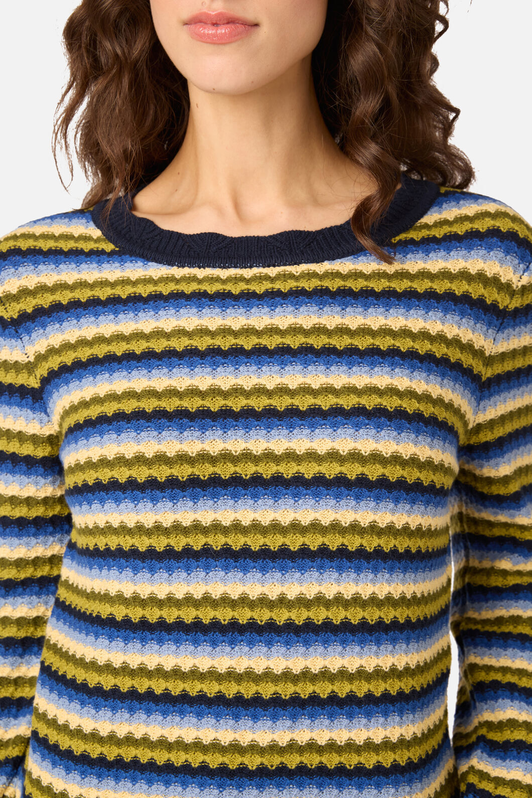 Princess Highway - Leslie Stripe Knit Jumper - green-blue