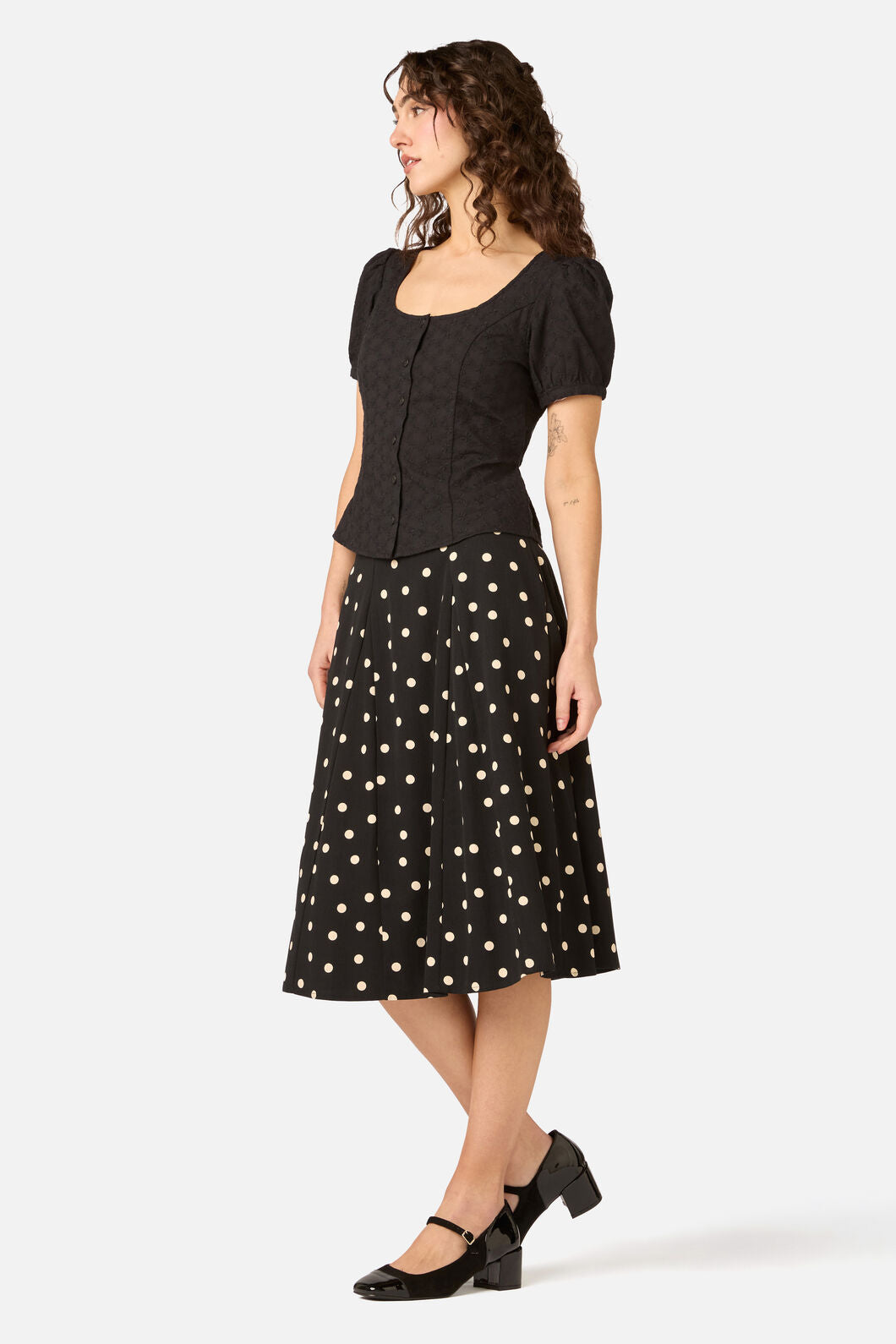Princess Highway - Nova Prairie Short Sleeve Top - black
