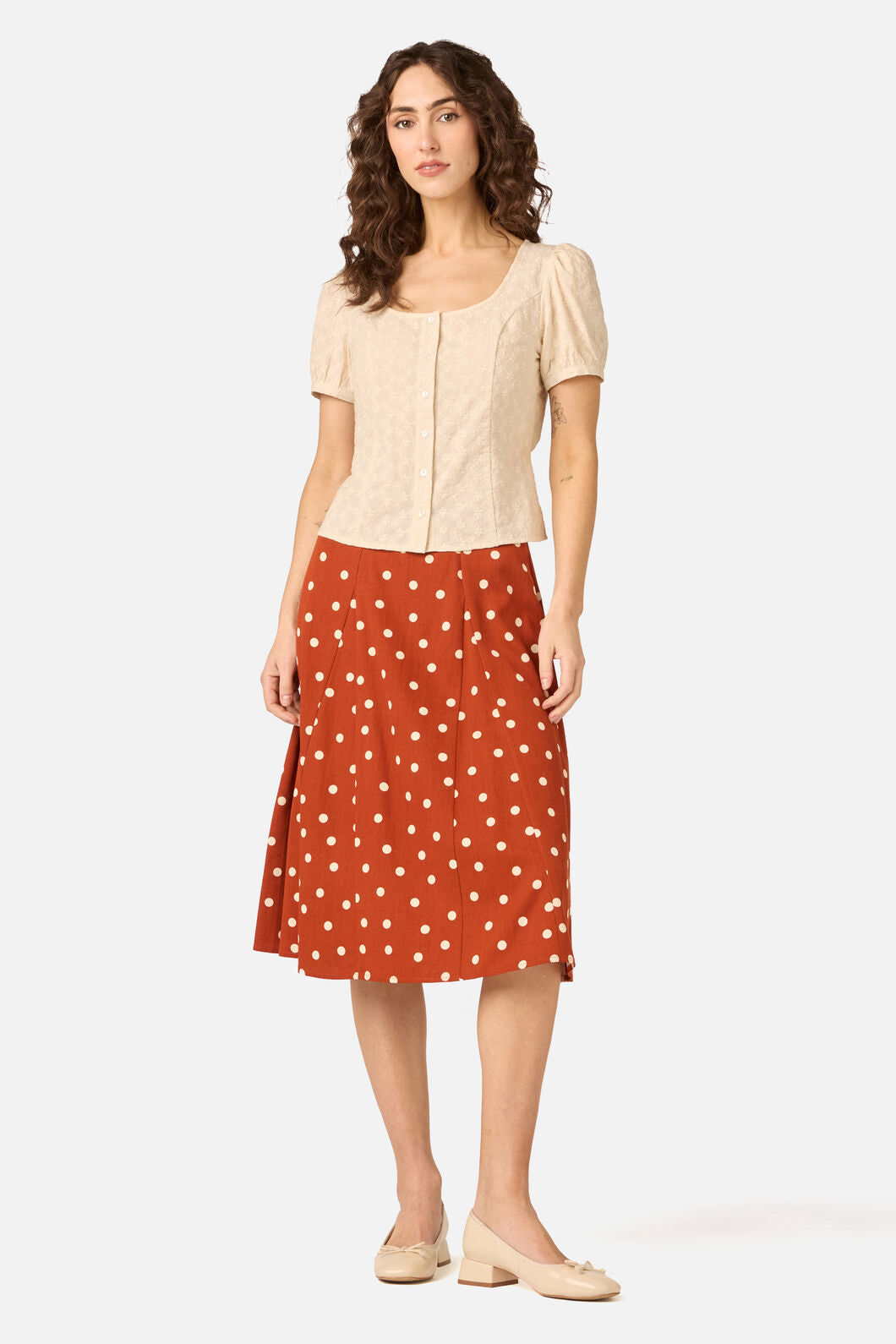 Princess Highway - Nova Prairie Short Sleeve Top - cream