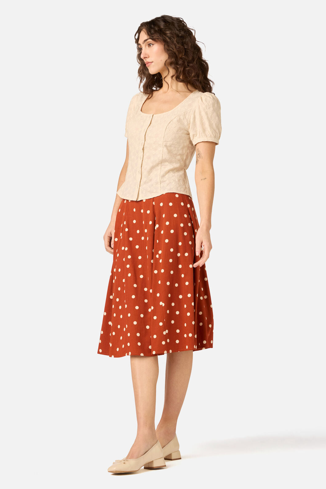 Princess Highway - Nova Prairie Short Sleeve Top - cream
