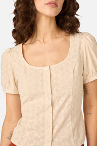 Princess Highway - Nova Prairie Short Sleeve Top - cream