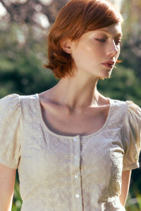 Princess Highway - Nova Prairie Short Sleeve Top - cream