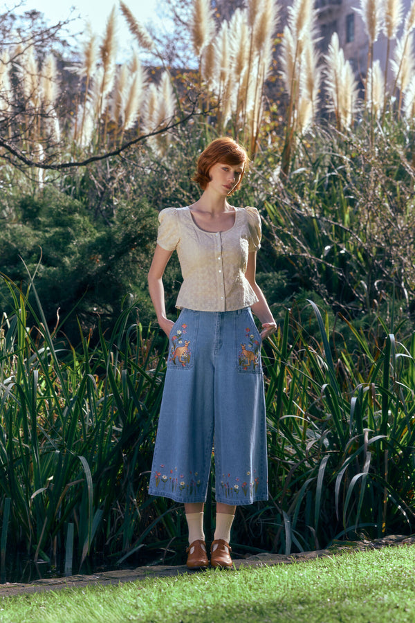 Princess Highway - Nova Prairie Short Sleeve Top - cream