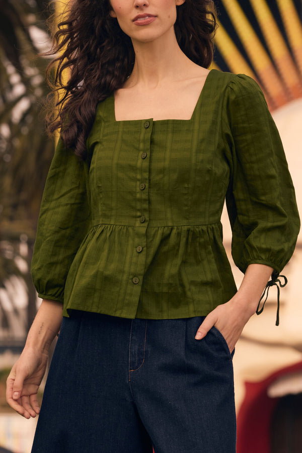 Princess Highway - Eveleigh Peplum Top - olive