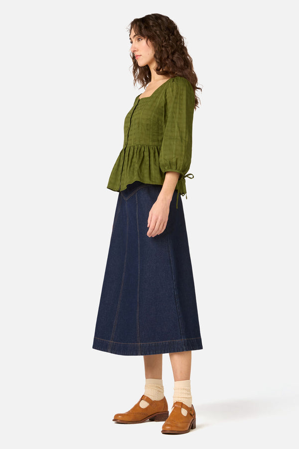 Princess Highway - Eveleigh Peplum Top - olive