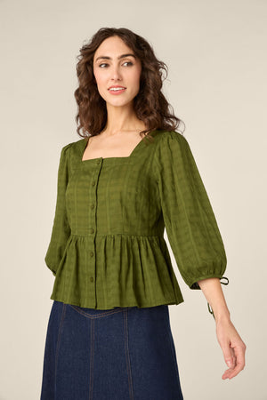 Princess Highway - Eveleigh Peplum Top - olive