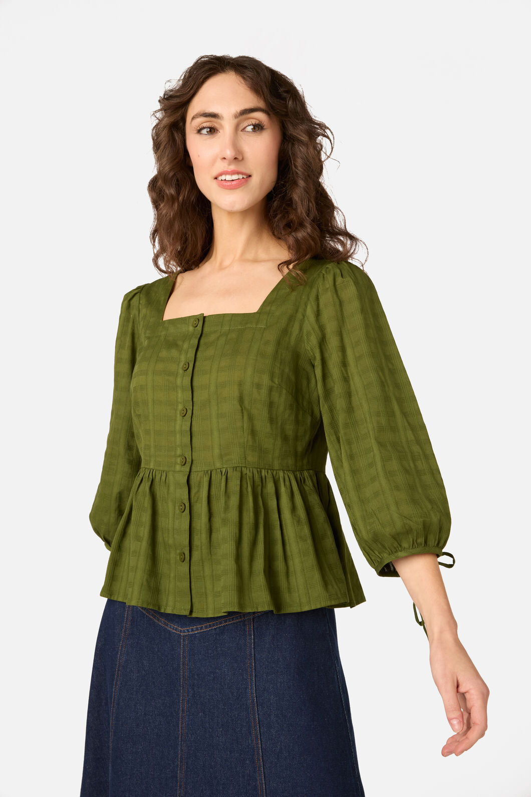 Princess Highway - Eveleigh Peplum Top - olive