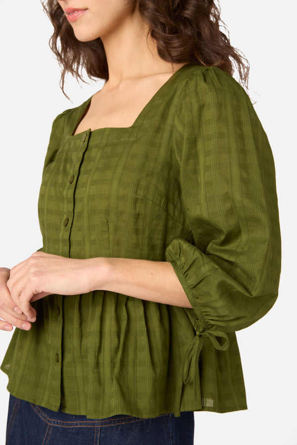 Princess Highway - Eveleigh Peplum Top - olive