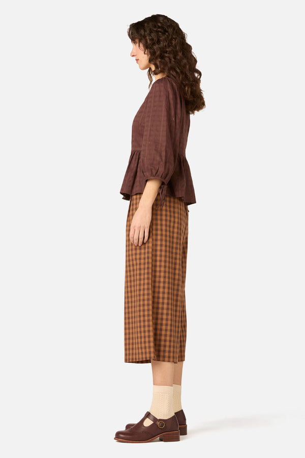 Princess Highway - Eveleigh Peplum Top - chocolate