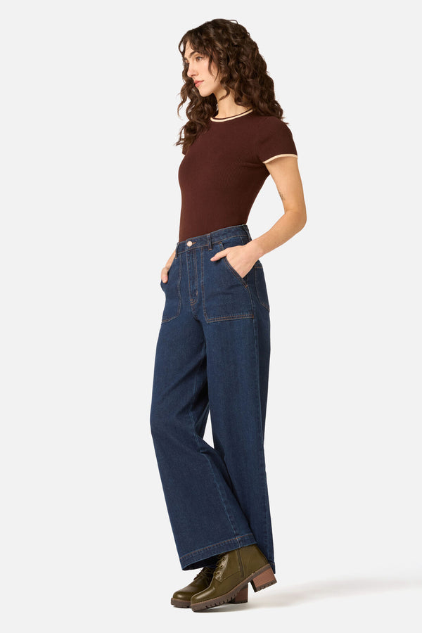 Princess Highway - Whitney Wide Leg Jean - mid-denim