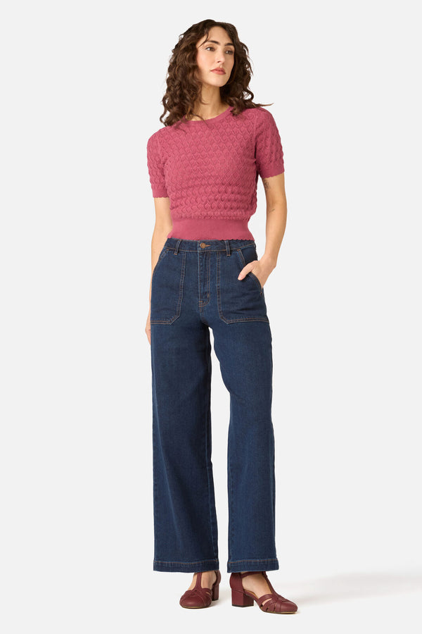 Princess Highway - Lila Short Sleeve Knit Top - rose