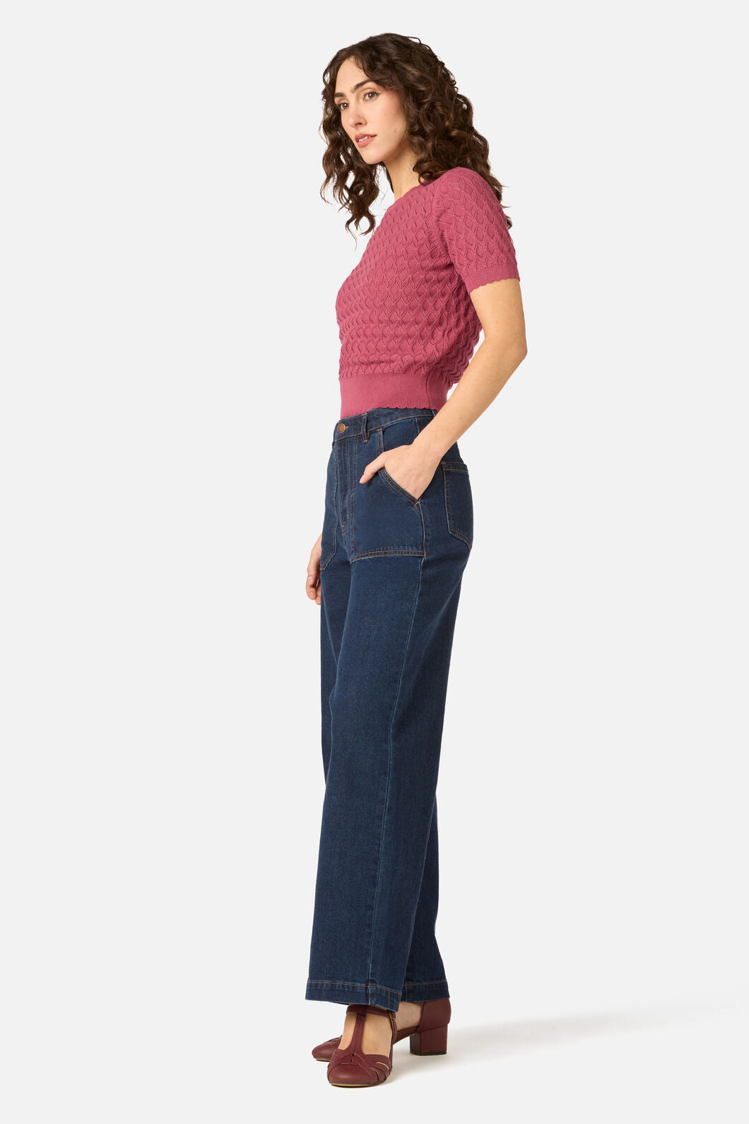 Princess Highway - Lila Short Sleeve Knit Top - rose