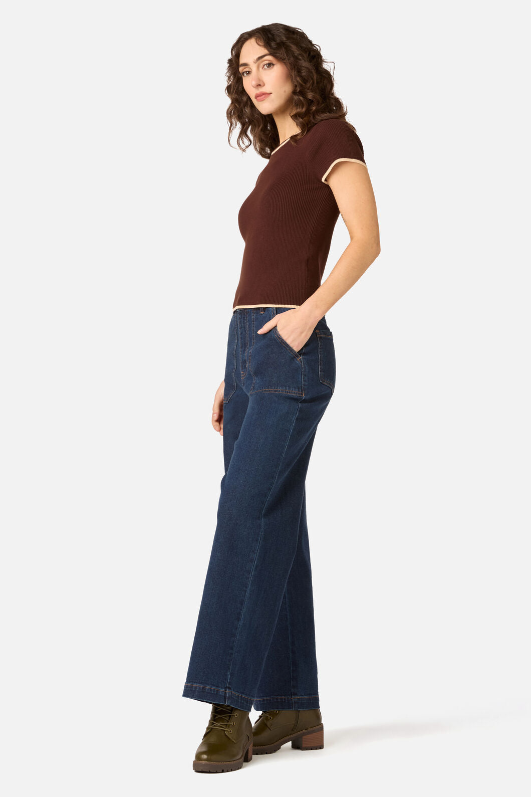 Princess Highway - Gigi Short Sleeve Knit Top - chocolate