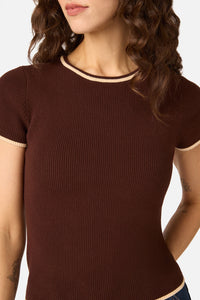 Princess Highway - Gigi Short Sleeve Knit Top - chocolate
