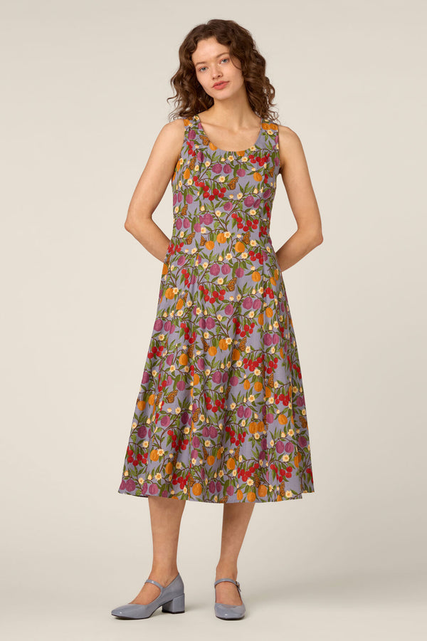 Princess Highway - Butterfly & Fruit Midi Dress - blue