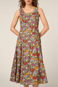 Princess Highway - Butterfly & Fruit Midi Dress - blue