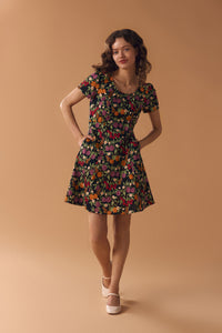 Princess Highway - Butterfly & Fruit Mini Dress - black