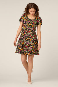 Princess Highway - Butterfly & Fruit Mini Dress - black