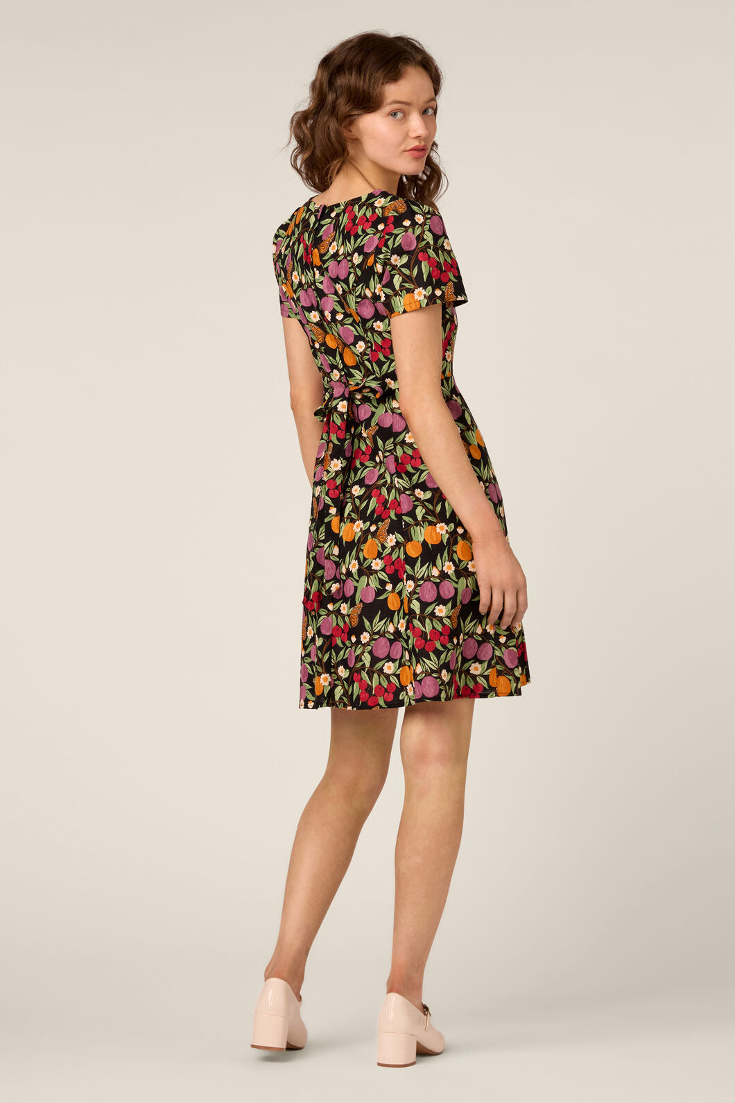 Princess Highway - Butterfly & Fruit Mini Dress - black