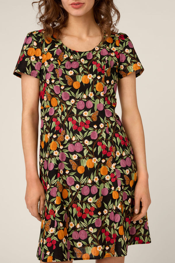 Princess Highway - Butterfly & Fruit Mini Dress - black