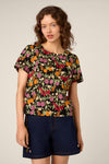 Princess Highway - Butterfly & Fruit Top - black