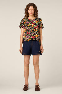 Princess Highway - Butterfly & Fruit Top - black