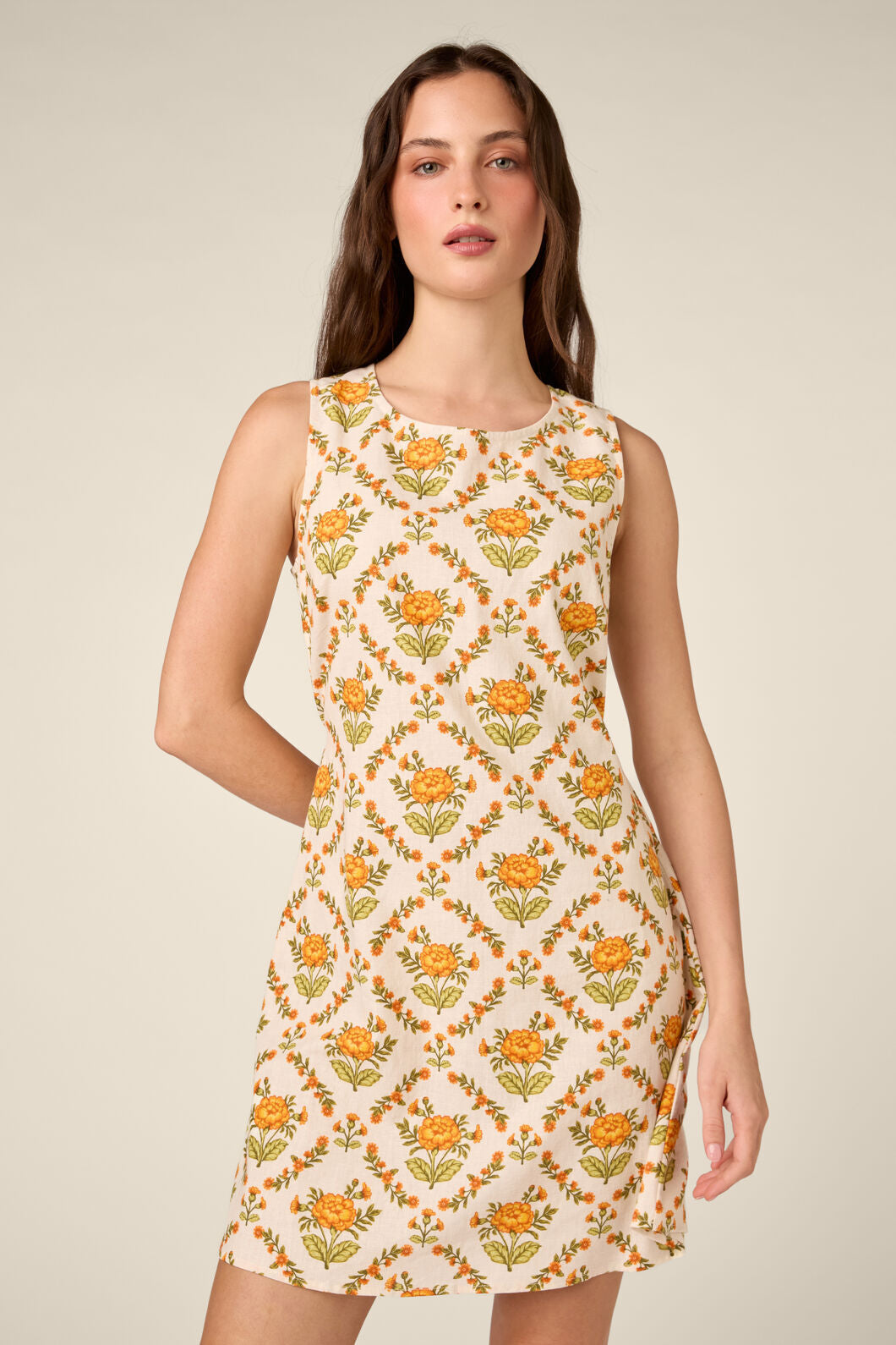 Princess Highway - Luxe Marigold Shift Dress - cream