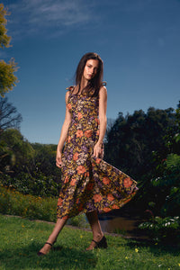 Princess Highway - Adelaide Floral Prairie Dress - plum