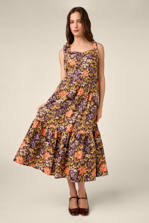 Princess Highway - Adelaide Floral Prairie Dress - plum