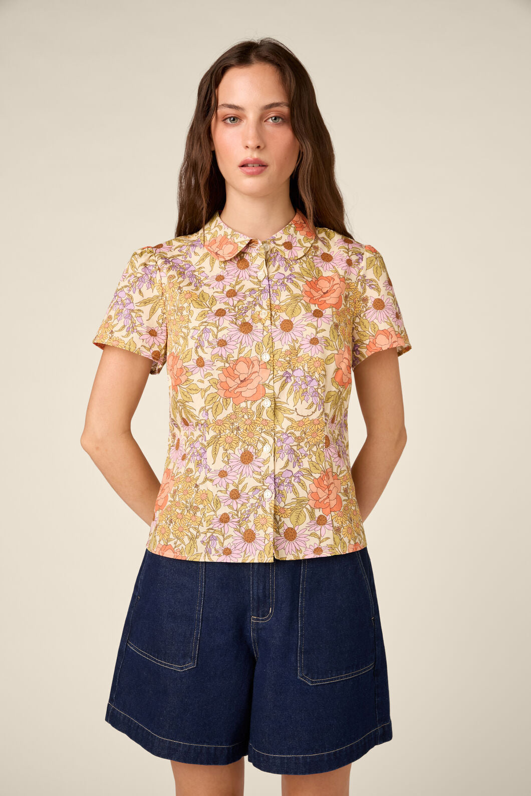 Princess Highway - Adelaide Floral Blouse - cream