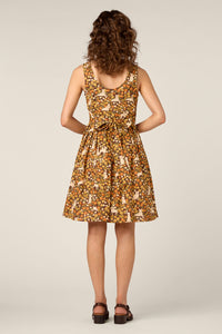 Princess Highway - Dogs & Flowers Sun Dress - chocolate
